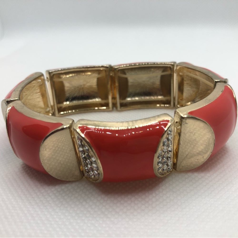 Orange and Gold Stretch Bracelet